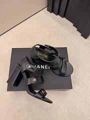 Chanel Sandals Shiny Calfskin Black 85mm - 6
