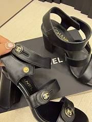 Chanel Sandals Shiny Calfskin Black 85mm - 4
