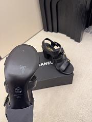 Chanel Sandals Shiny Calfskin Black 85mm - 2