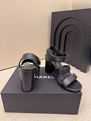 Chanel Sandals Shiny Calfskin Black 85mm - 3