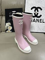 Chanel Rain Boots Pink and White - 3