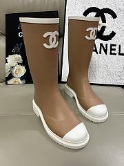 Chanel Rain Boots Brown and White - 5