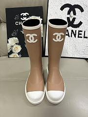 Chanel Rain Boots Brown and White - 3