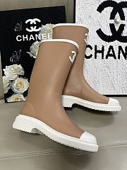 Chanel Rain Boots Brown and White - 2