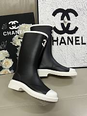 Chanel Rain Boots Black and White - 4