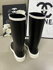 Chanel Rain Boots Black and White - 3