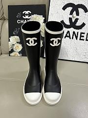 Chanel Rain Boots Black and White - 2