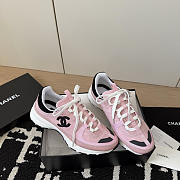 Chanel Sneakers Suede Calfskin Calfskin & Grosgrain Light Pink & Black - 1