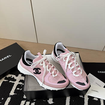 Chanel Sneakers Suede Calfskin Calfskin & Grosgrain Light Pink & Black