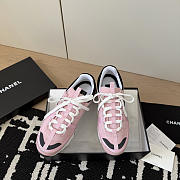 Chanel Sneakers Suede Calfskin Calfskin & Grosgrain Light Pink & Black - 3