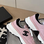 Chanel Sneakers Suede Calfskin Calfskin & Grosgrain Light Pink & Black - 4