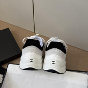 Chanel Sneakers Suede Calfskin Calfskin & Grosgrain White & Black - 5