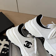 Chanel Sneakers Suede Calfskin Calfskin & Grosgrain White & Black - 4