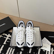 Chanel Sneakers Suede Calfskin Calfskin & Grosgrain White & Black - 3