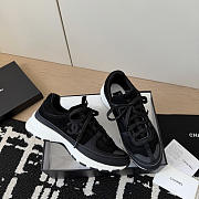 Chanel Sneakers Suede Calfskin Calfskin & Grosgrain Black - 1