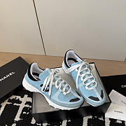 Chanel Sneakers Suede Calfskin Calfskin & Grosgrain Blue & Black - 1