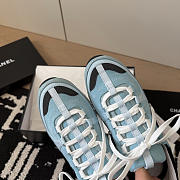 Chanel Sneakers Suede Calfskin Calfskin & Grosgrain Blue & Black - 4