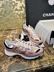 Chanel Sneakers Laminated Lambskin & Suede Calfskin Pink - 1