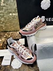 Chanel Sneakers Laminated Lambskin & Suede Calfskin Pink - 3