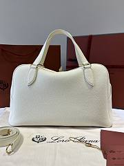 Loro Piana Medium Needle Bag Calfskin White - 40.5x20x20cm - 2
