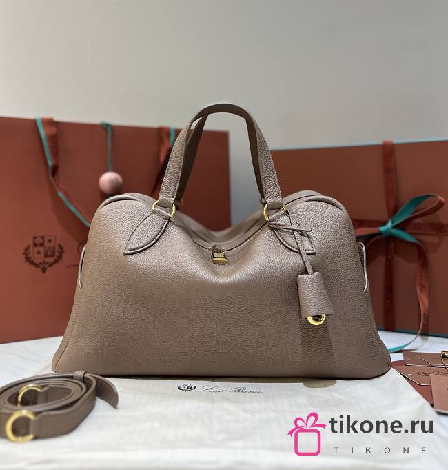 Loro Piana Medium Needle Bag Calfskin Fossil - 40.5x20x20cm - 1