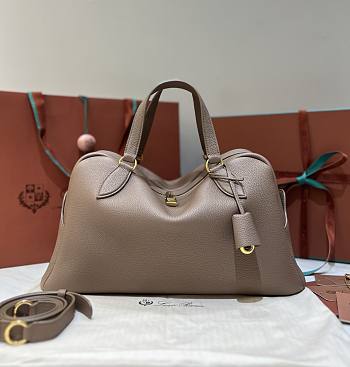 Loro Piana Medium Needle Bag Calfskin Fossil - 40.5x20x20cm