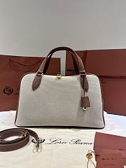 Loro Piana Medium Needle Bag Cotton Linen Caramel - 40.5x20x20cm - 4