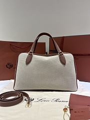 Loro Piana Medium Needle Bag Cotton Linen Caramel - 40.5x20x20cm - 3