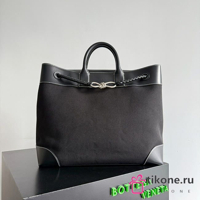 Bottega Veneta Andiamo Voyager Canvas and Leather Black - 43x39x20 - 1