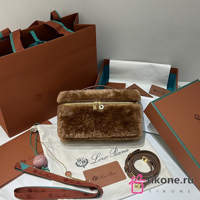 Loro Piana Extra Pocket L19 Ram Leather Brown - 19x7x12cm - 1