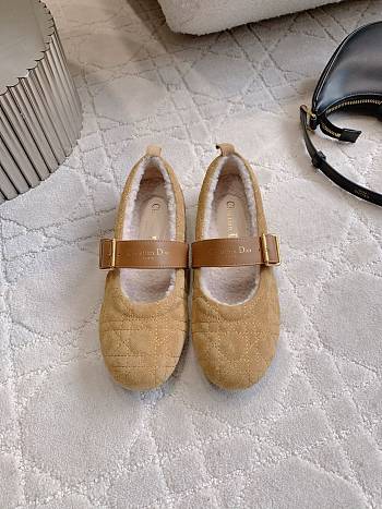 DiorAlps Dior Frost Ballet Flat Camel Cannage Suede Calfskin