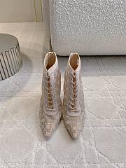 Dior Naughtily-D Heeled Ankle Boot Transparent Mesh Embroidered with Millefiori Motif in Nude Strass - 1