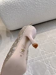 Dior Naughtily-D Heeled Ankle Boot Transparent Mesh Embroidered with Millefiori Motif in Nude Strass - 6