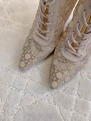 Dior Naughtily-D Heeled Ankle Boot Transparent Mesh Embroidered with Millefiori Motif in Nude Strass - 5