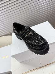 Dior Boy Platform Loafer Black and White Cannage Tweed 5.5cm - 5