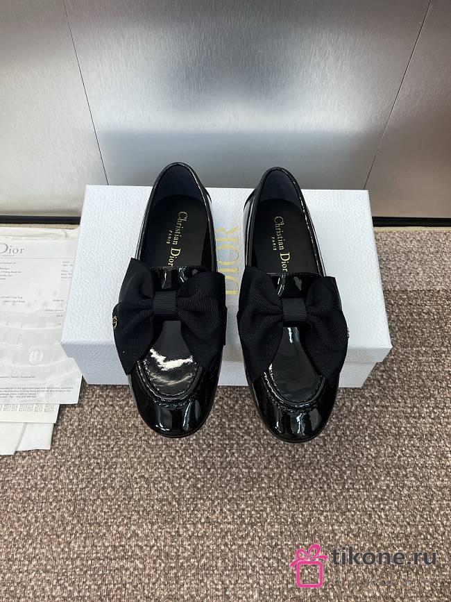 Diorissimo Loafer Black Patent Calfskin and Grosgrain - 1
