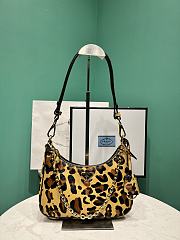 Honey Prada Re-Edition Mini Leopard Printed Leather Bag 1BC204 - 22x18x6cm - 1