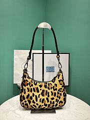 Honey Prada Re-Edition Mini Leopard Printed Leather Bag 1BC204 - 22x18x6cm - 6