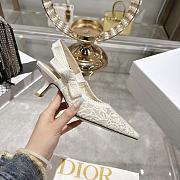 J'Adior Slingback Pump Transparent Mesh Embroidered with White Millefiori Motif 6.5cm - 6