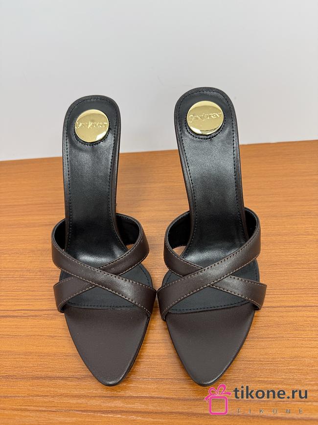YSL Saint Laurent Kirat 95 Leather Sandals Brown - 1