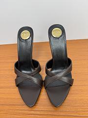 YSL Saint Laurent Kirat 95 Leather Sandals Brown - 1