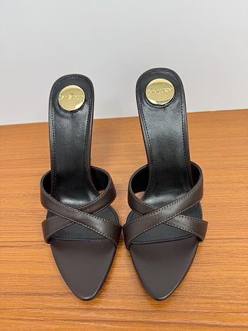 YSL Saint Laurent Kirat 95 Leather Sandals Brown