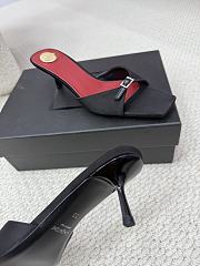  YSL Saint Laurent Daisy 5 Mules In Satin Crepe In Black  - 5