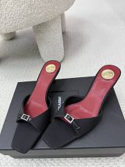  YSL Saint Laurent Daisy 5 Mules In Satin Crepe In Black  - 4