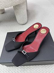  YSL Saint Laurent Daisy 5 Mules In Satin Crepe In Black  - 3