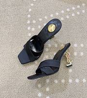 Saint Laurent Opyum 85 Satin Crêpe Mules Black - 1