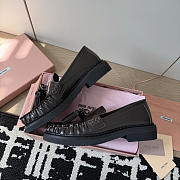 Miumiu Tassel Loafers In Polished Leather Dark Brown  - 3