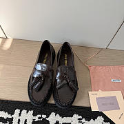 Miumiu Tassel Loafers In Polished Leather Dark Brown  - 5