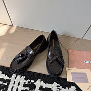 Miumiu Tassel Loafers In Polished Leather Dark Brown  - 6