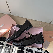 Miumiu Leather Loafers With Strap Dark Brown - 4